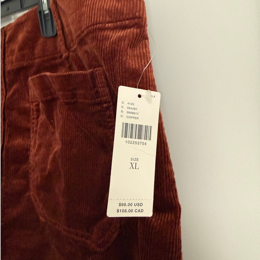Maeve Colette Corduroy Button Front Mini Skirt Size XL Copper NWT Anthropologie - Picture 10 of 10